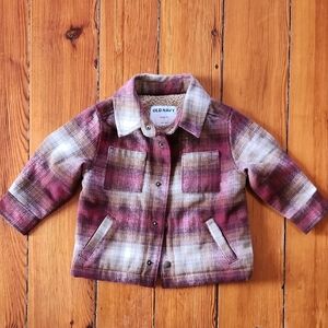 Old Navy Kids Plaid Flannel Jacket - Red and Brown